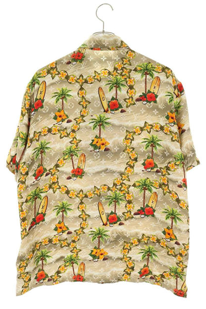 LOUISVUITTON 24AW Monogram Silk Short Shirt Beige Size S