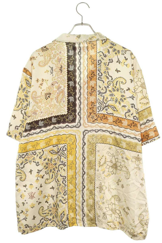 KITH 25SS Panelled Bandana Camp Collar Shirt Yellow Size XXL
