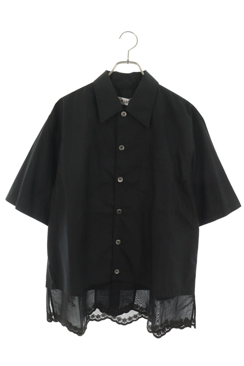 OUR LEGACY EVERY SHIRT SHORTSLEEVE Lace Shirt Black Size 46