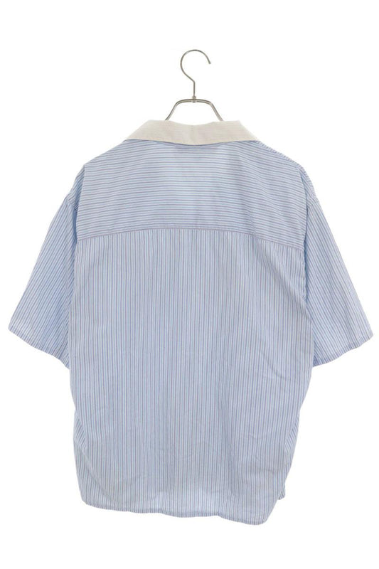 MARNI Reversible Open Collar Striped Light Blue Shirt Size 46