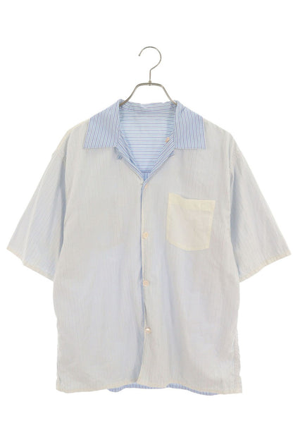 MARNI Reversible Open Collar Striped Light Blue Shirt Size 46