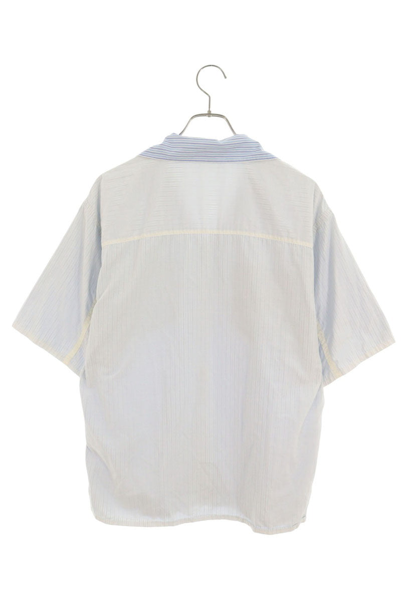 MARNI Reversible Open Collar Striped Light Blue Shirt Size 46
