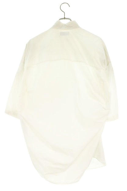 BALENCIAGA Logo Embroidered Oversized Shirt White Size XXS