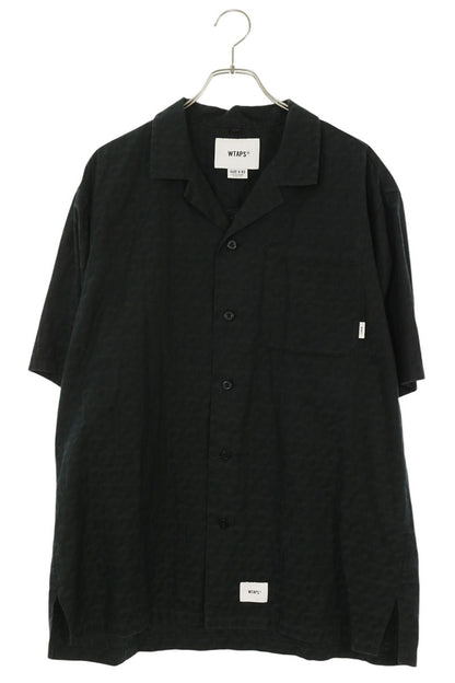 WTAPS Herringbone Pattern Cotton Shirt Black Size 3