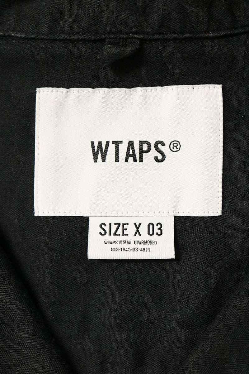 WTAPS Herringbone Pattern Cotton Shirt Black Size 3