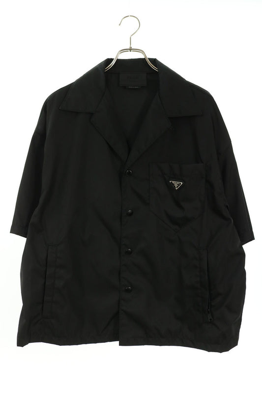 PRADA Re-Nylon Triangle Plate Short Shirt Black Size L