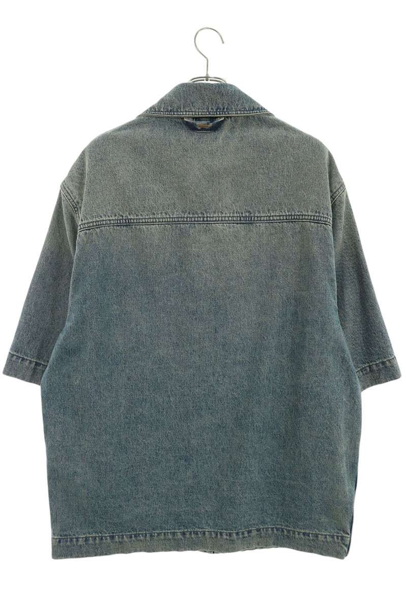 LOUISVUITTON 23AW Embossed Monogram Shirt Indigo Size M