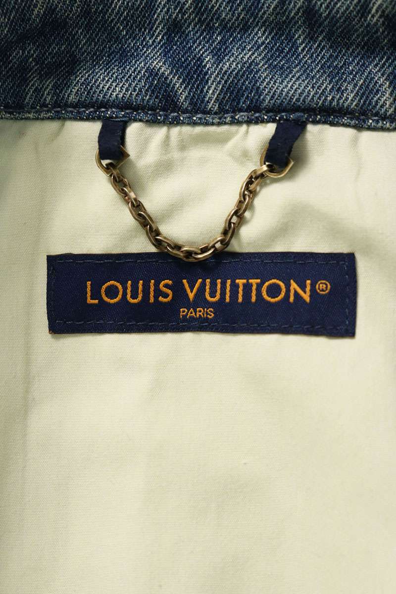 LOUISVUITTON 23AW Embossed Monogram Shirt Indigo Size M