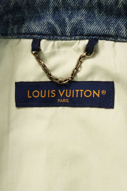 LOUISVUITTON 23AW Embossed Monogram Shirt Indigo Size M