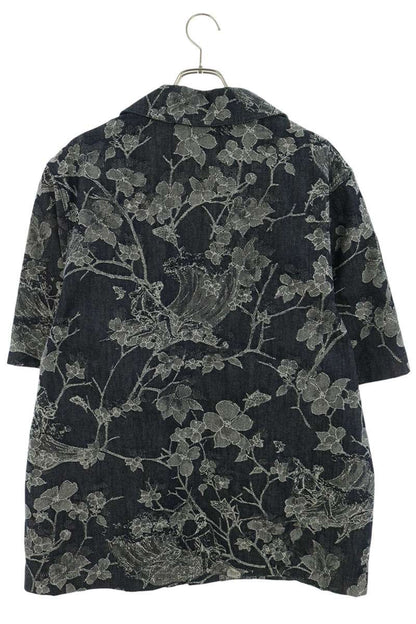 LOUISVUITTON Flower Jacquard SS Shirt Indigo Size L