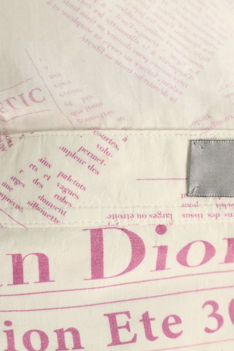 DIOR 20SS Newspaper All-Over Print Short Shirt White Size 43