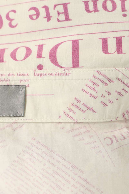 DIOR 20SS Newspaper All-Over Print Short Shirt White Size 43
