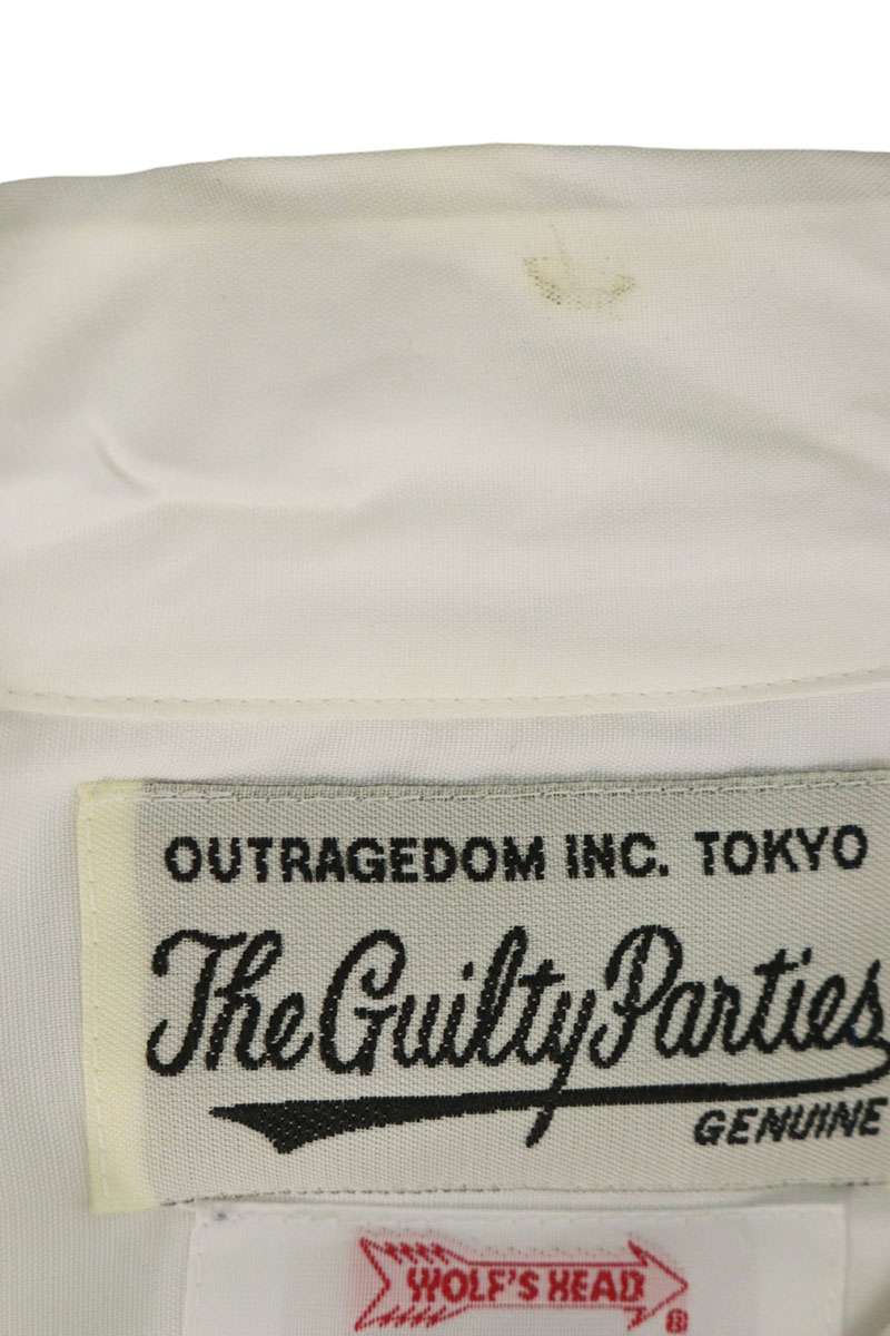 WACKO MARIA Flame Print Rayon Short Shirt White Size L