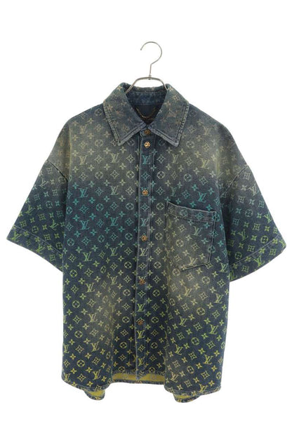 LOUISVUITTON 23SS Rainbow Monogram Denim Sleeve Shirt Size S