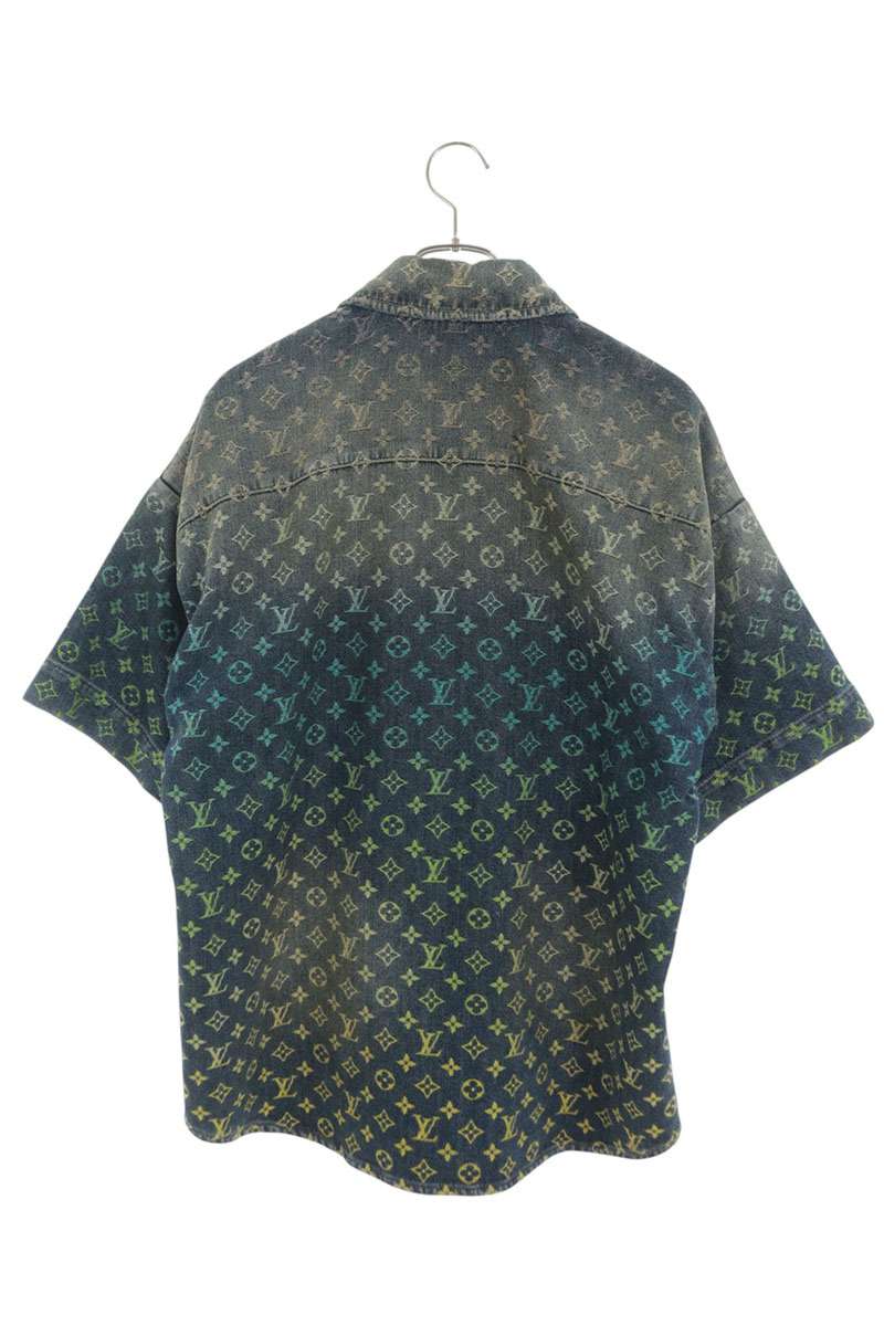 LOUISVUITTON 23SS Rainbow Monogram Denim Sleeve Shirt Size S