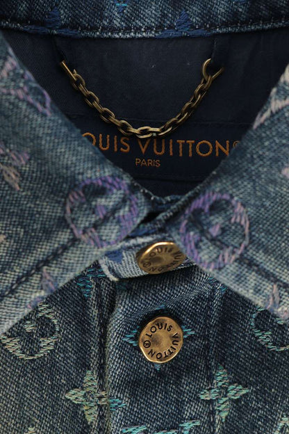 LOUISVUITTON 23SS Rainbow Monogram Denim Sleeve Shirt Size S