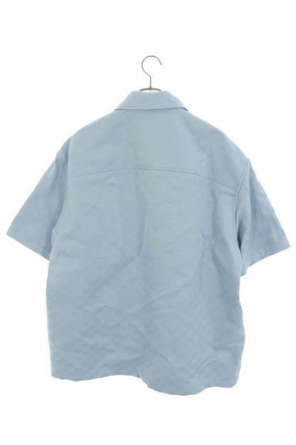 GUCCI GG Jacquard Cotton Shirt Light Blue Size 48