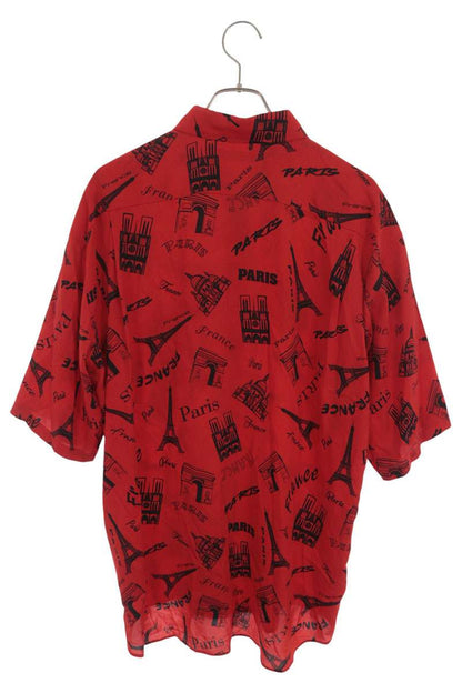 BALENCIAGA All-Over Pattern Short Sleeve Shirt Size XL