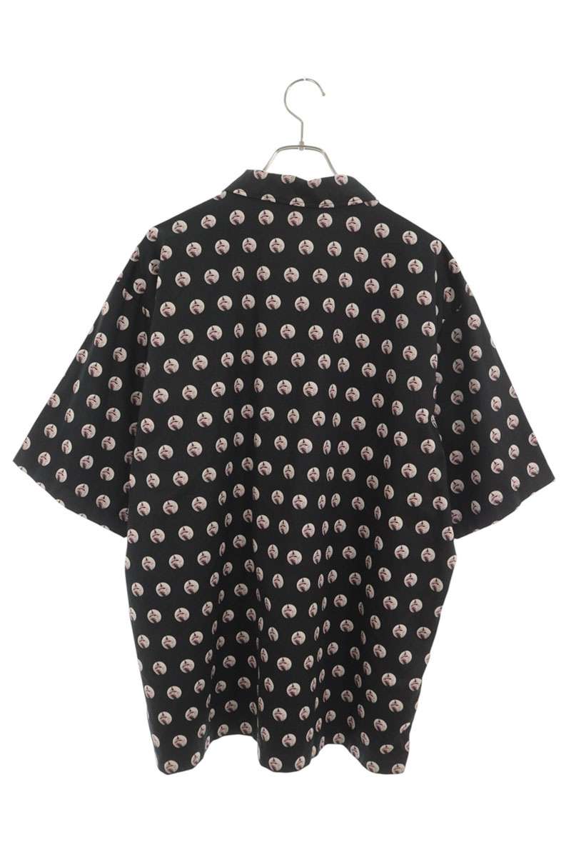 Burberry Half-Zip Print Short Sleeve Shirt Black Size XL