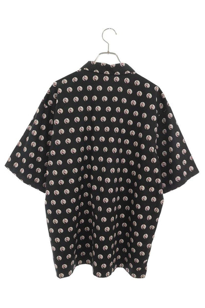Burberry Half-Zip Print Short Sleeve Shirt Black Size XL
