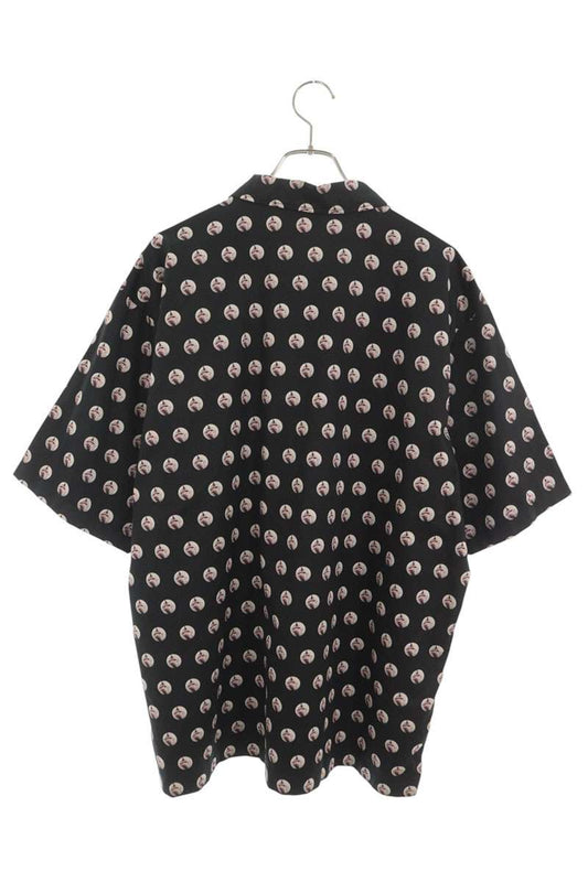 Burberry Half-Zip Print Short Sleeve Shirt Black Size XL