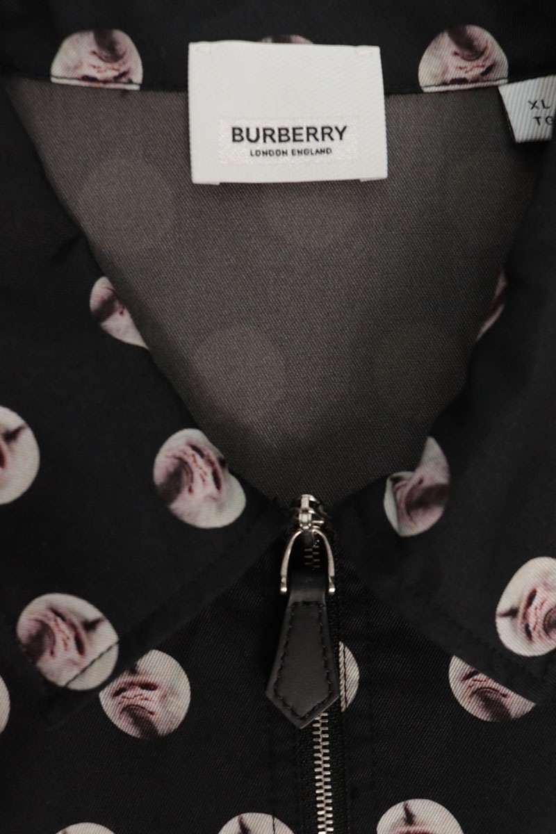Burberry Half-Zip Print Short Sleeve Shirt Black Size XL