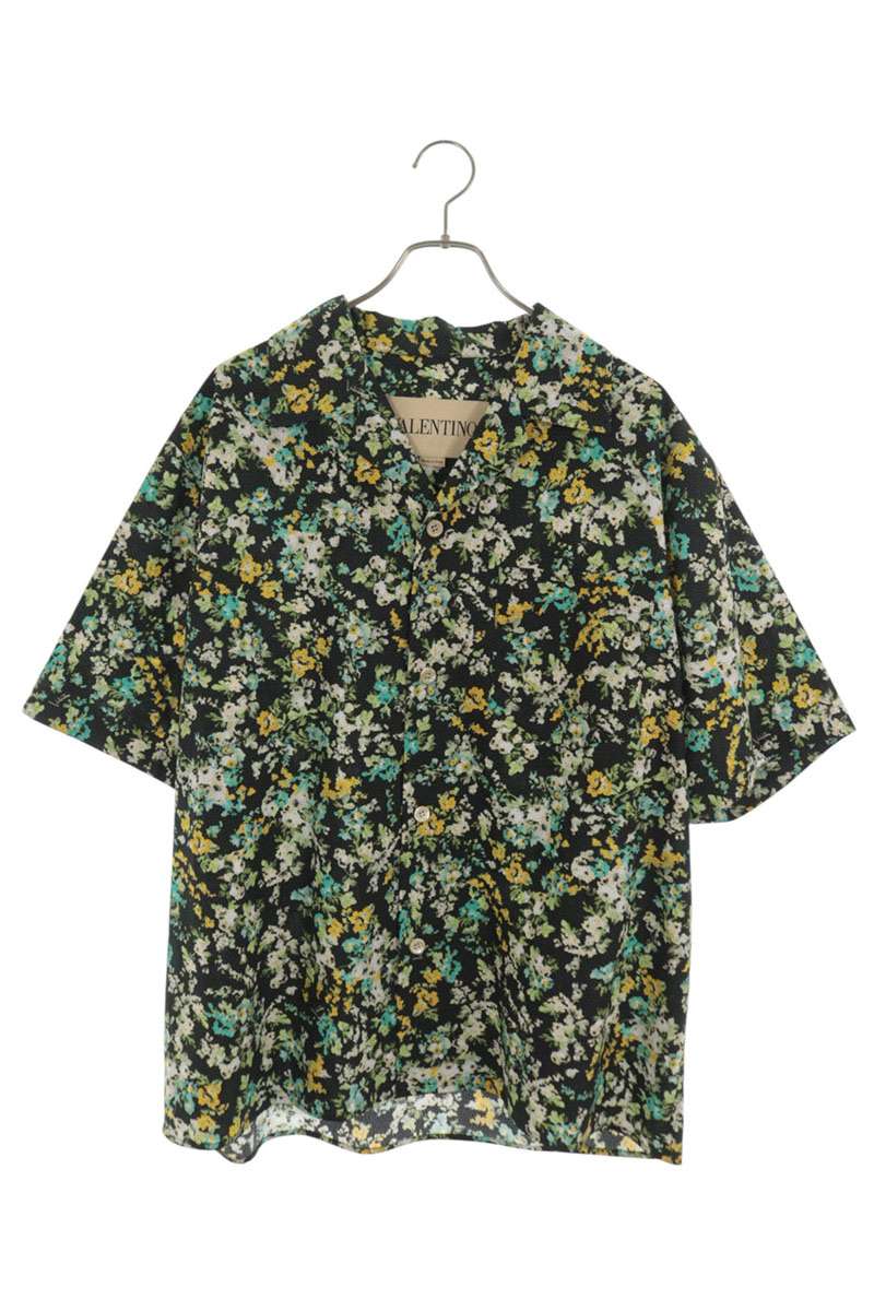 VALENTINO Papier Floral Print Short Shirt Multi Size 48
