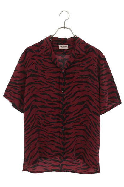 SAINT LAURENT PARIS Multi Silk Zebra Pattern Shirt Size S