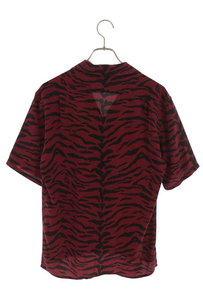 SAINT LAURENT PARIS Multi Silk Zebra Pattern Shirt Size S