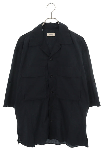 LEMAIRE 26SS Utility Cotton Nylon Short Shirt Black Size 46