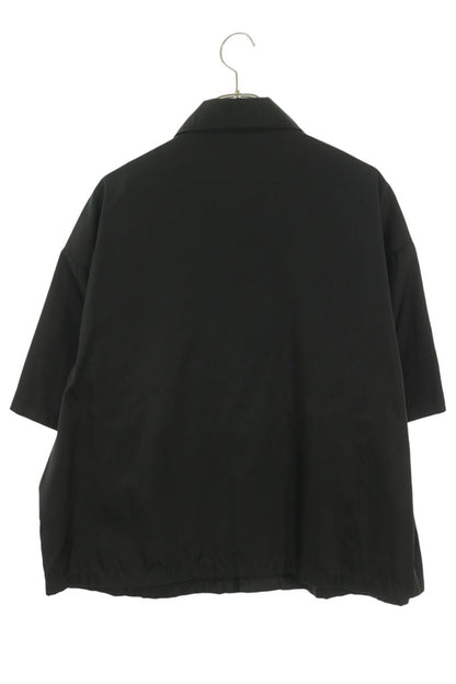 PRADA Logo Plate Nylon Short Sleeve Shirt Black Size L