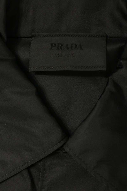 PRADA Logo Plate Nylon Short Sleeve Shirt Black Size L