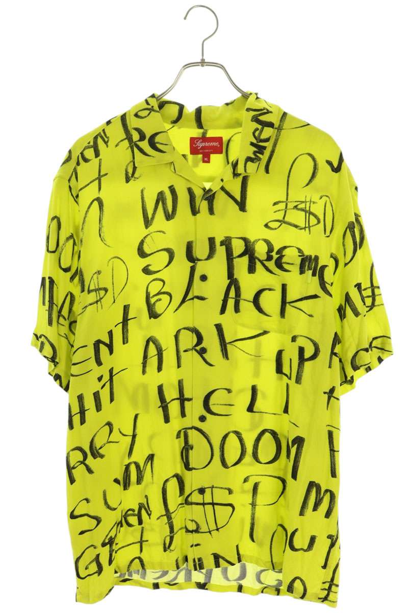 SUPREME 20AW Black Ark Rayon Open Shirt Yellow Size XL
