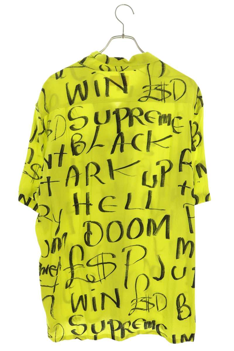 SUPREME 20AW Black Ark Rayon Open Shirt Yellow Size XL