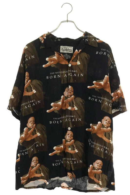 WACKO MARIA Human Print Aloha Rayon Shirt Black Size XL