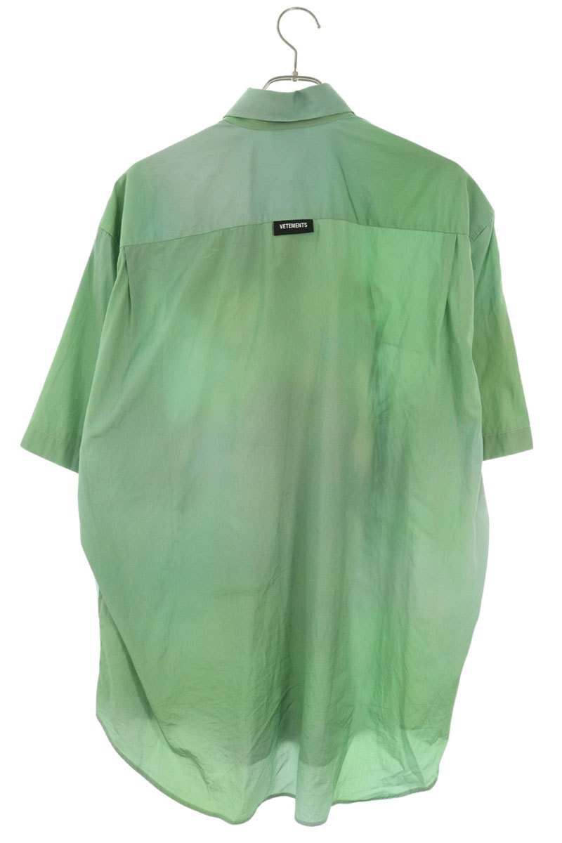 VETEMENTS Anime Print Cotton Short Sleeve Shirt Green Size S