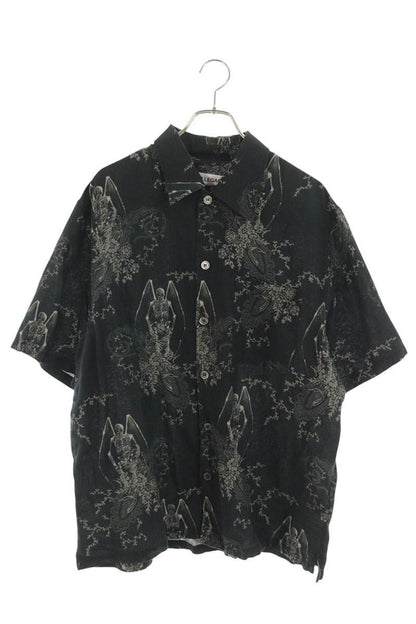 OUR LEGACY 26SS Skull Print Linen S/S Shirt Black Size 48