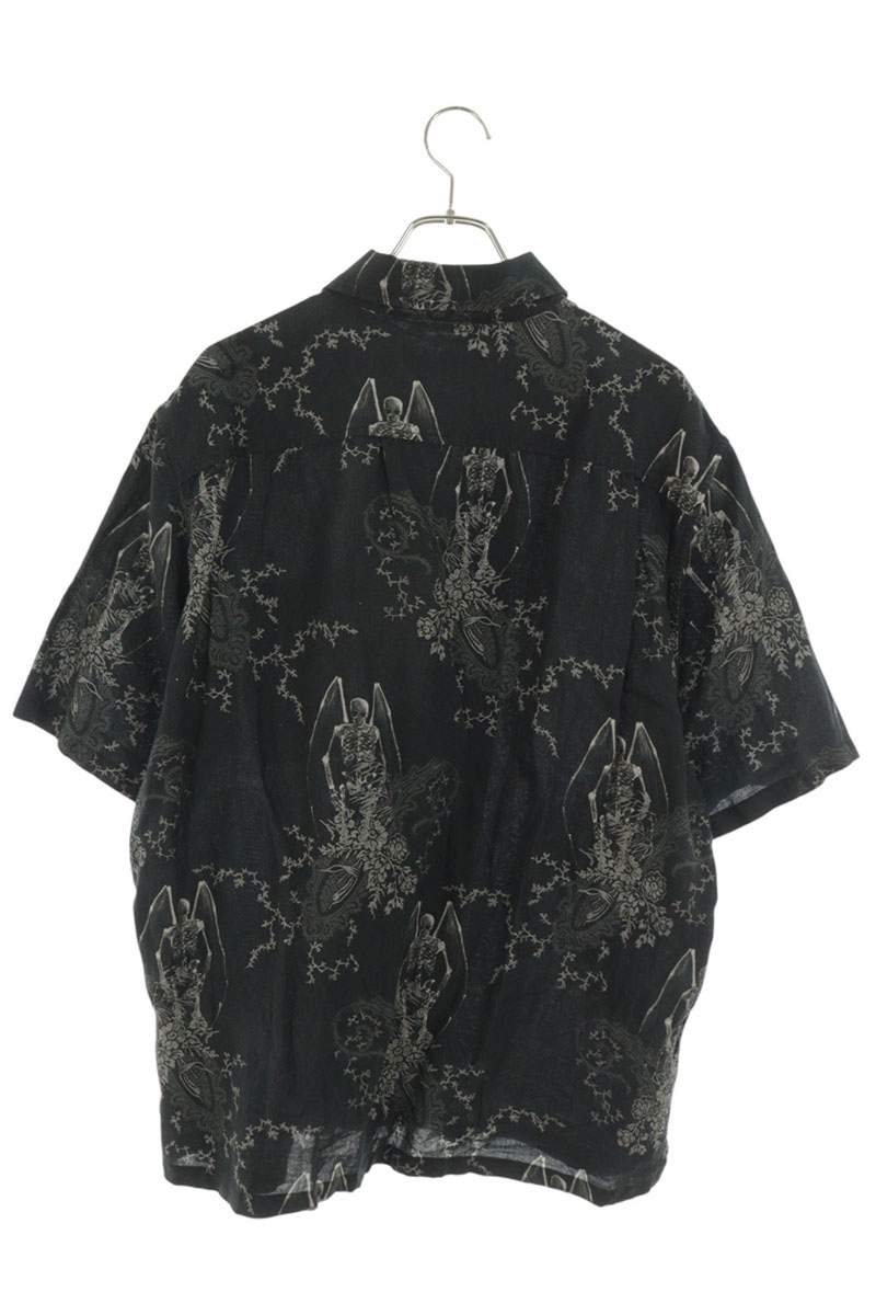 OUR LEGACY 26SS Skull Print Linen S/S Shirt Black Size 48