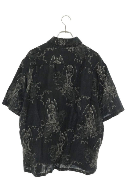 OUR LEGACY 26SS Skull Print Linen S/S Shirt Black Size 48