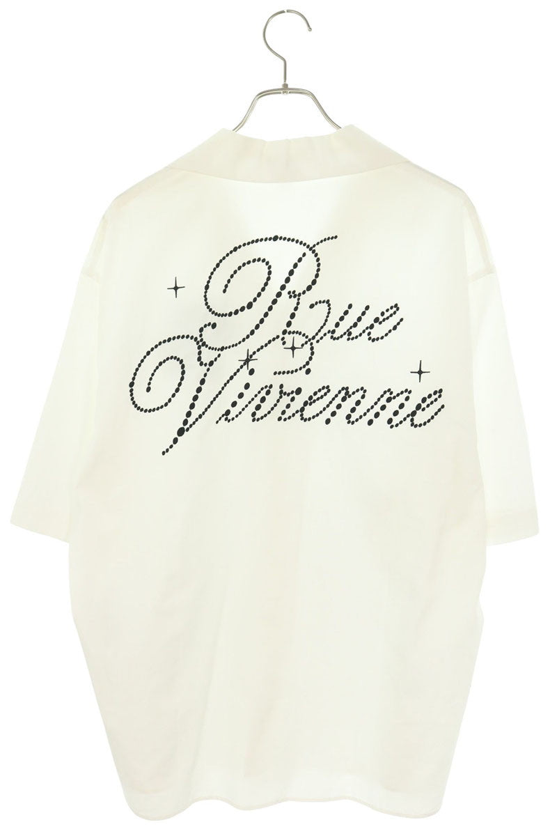 KENZO Back Embroidery Open Collar Cotton Shirt White Size M