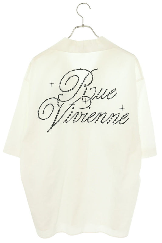 KENZO Back Embroidery Open Collar Cotton Shirt White Size M