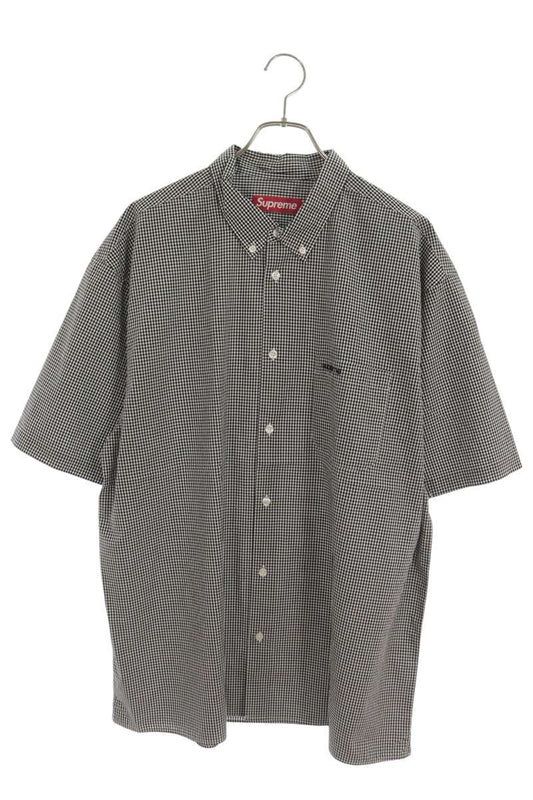 SUPREME 26SS Logo Embroidered Gingham Shirt Size XL
