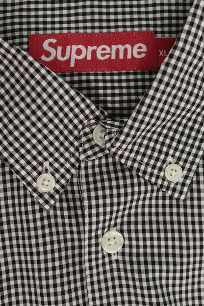 SUPREME 26SS Logo Embroidered Gingham Shirt Size XL