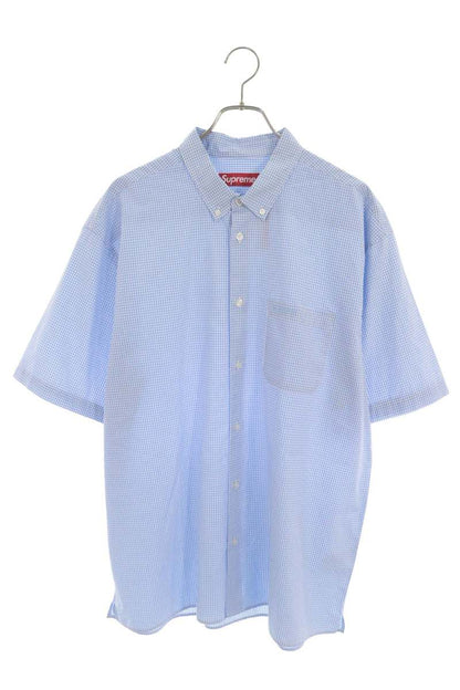 SUPREME 26SS Logo Embroidered Gingham Shirt Multi Size XL