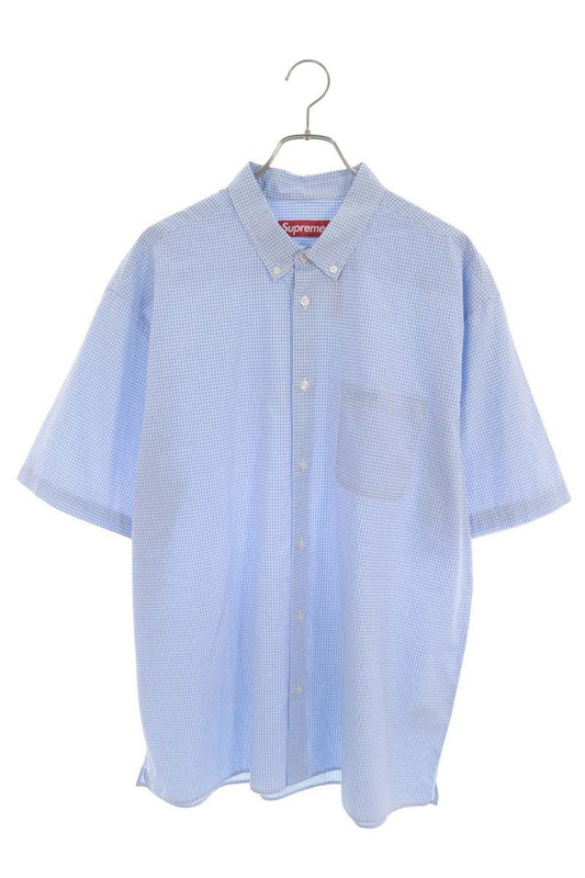 SUPREME 26SS Logo Embroidered Gingham Shirt Multi Size XL
