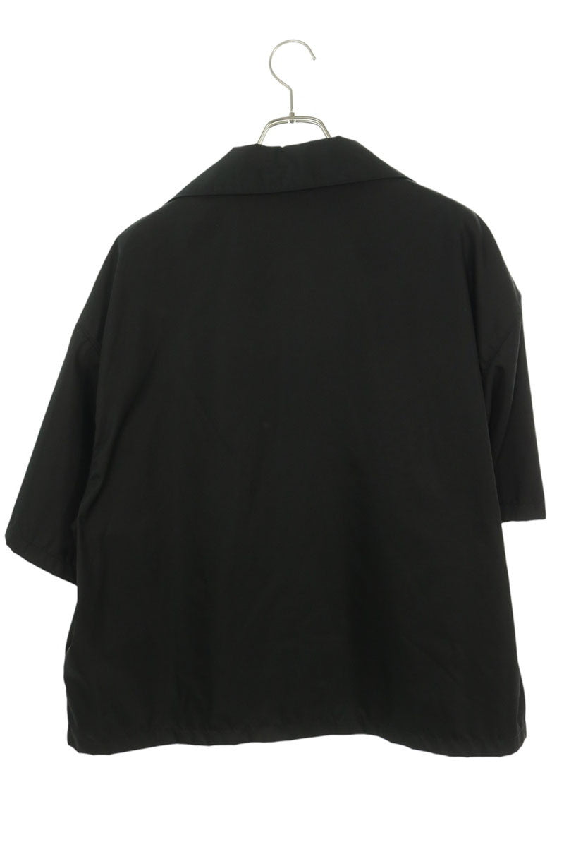 PRADA Triangle Logo Plate Nylon Shirt Black Size L