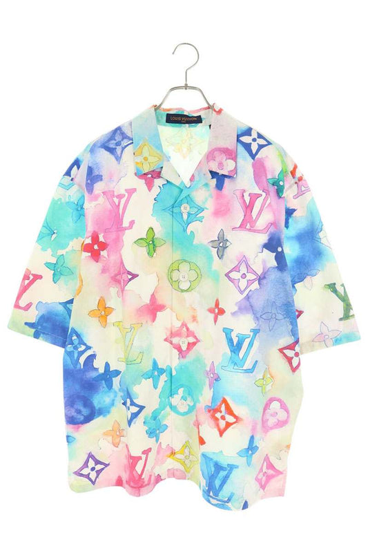LOUISVUITTON Monogram Print S/S Shirt Multi Cotton Size XXL