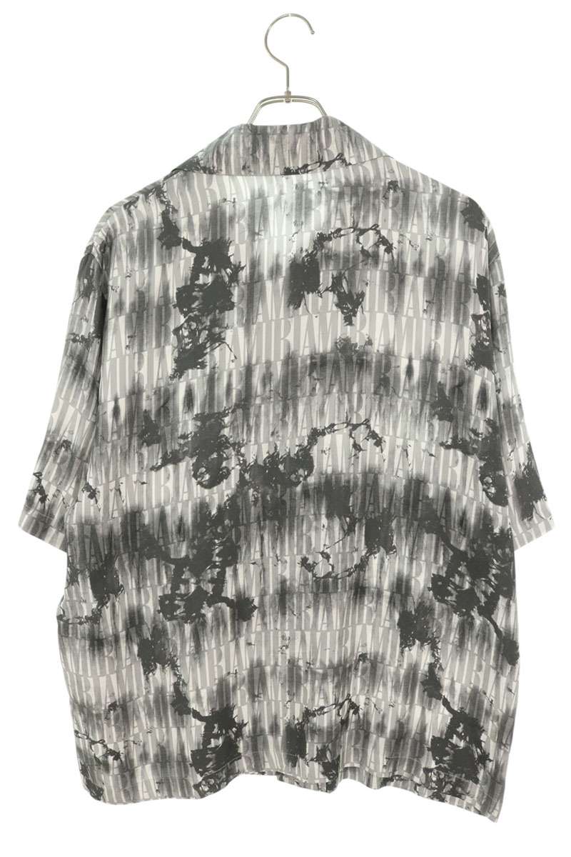 AMIRI Grey Silk Graphic Print Shirt Size L