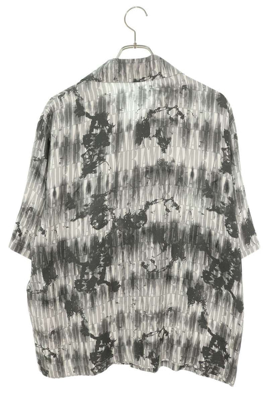 AMIRI Grey Silk Graphic Print Shirt Size L