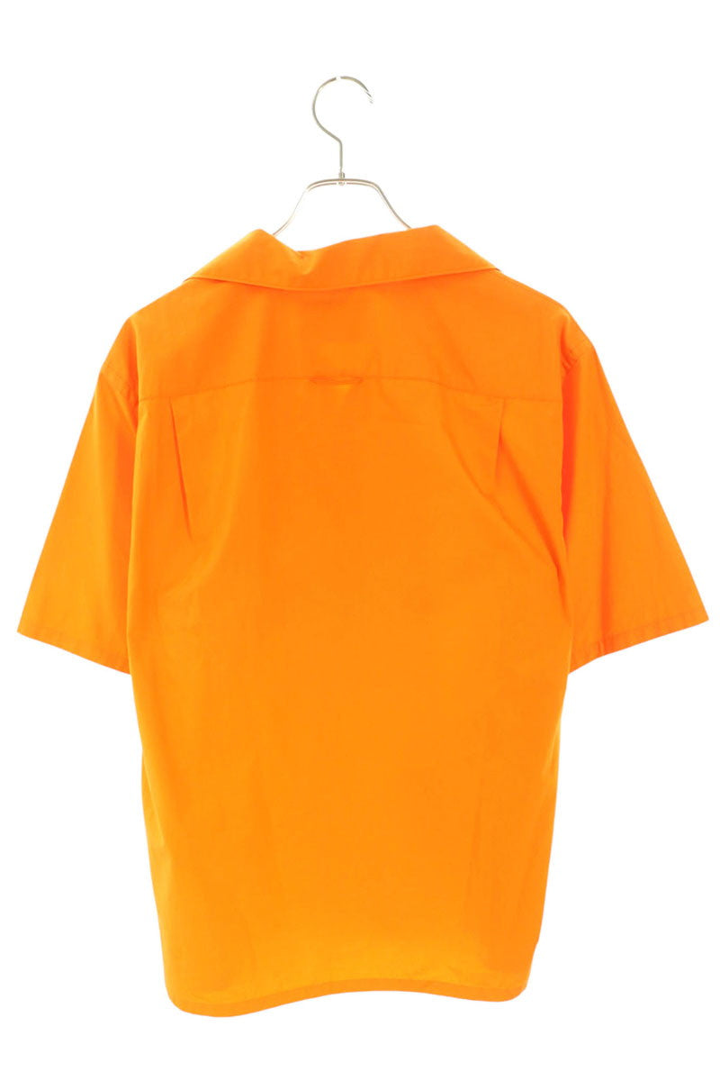 PRADA 21SS Orange Cotton Open Collar Shirt Size S